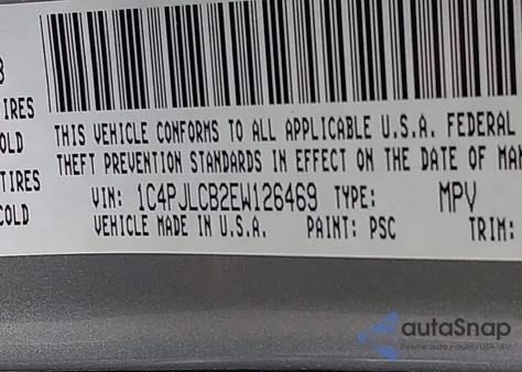 2014 Jeep Cherokee Latitude из США, поврежденный, VIN 1C4PJLCB2EW126469